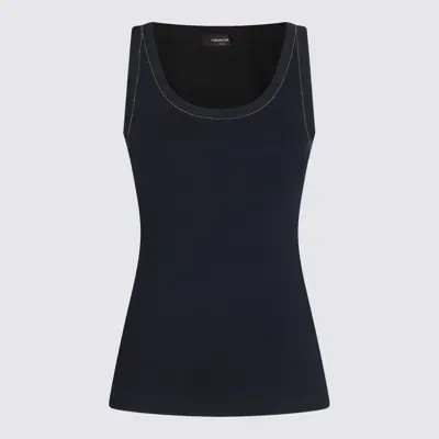 Fabiana Filippi Blue Cotton Top In Negro