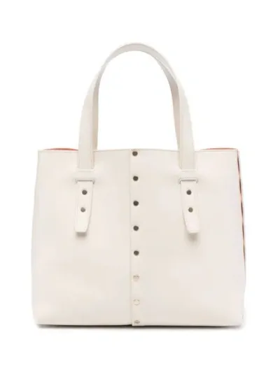 Fabiana Filippi Leather And Studded Tote Bag In Neutrals