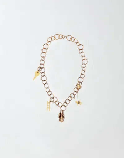 Fabiana Filippi Chain Necklace With Charms In Yellow