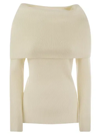 Fabiana Filippi Jumper With Cape Neck In Wh