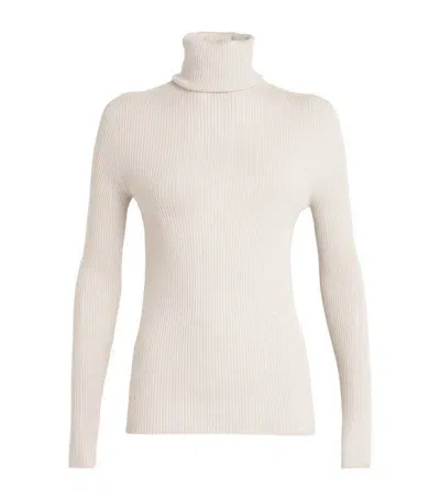 Fabiana Filippi Lurex-detail Rollneck Sweater In Beige