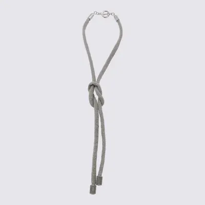 Fabiana Filippi Silver Brass Necklace In Nickel