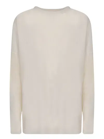 Fabiana Filippi White Wool Sweater With Sequins