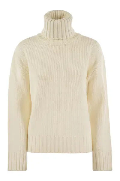 Fabiana Filippi Women's Wool, Silk And Cashmere Blend Turtleneck Sweater In Cream