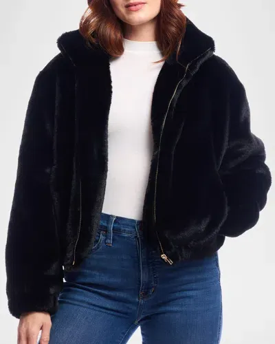 Fabulous Furs Back To Basics Faux Fur Bomber Jacket In Black