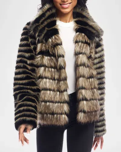 Fabulous Furs Front Row Faux Fox Jacket In Multi