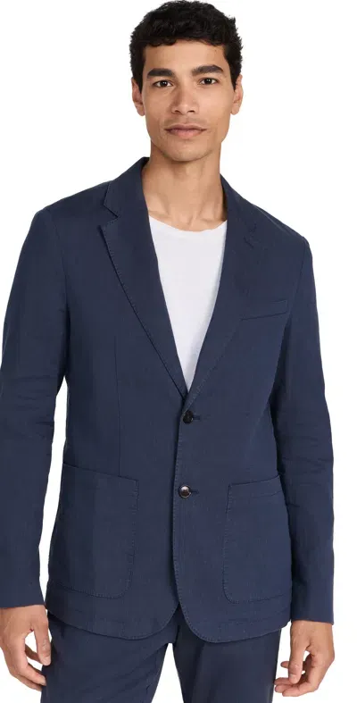 Faherty Movement Flex Linen Blazer Deep Sea Navy