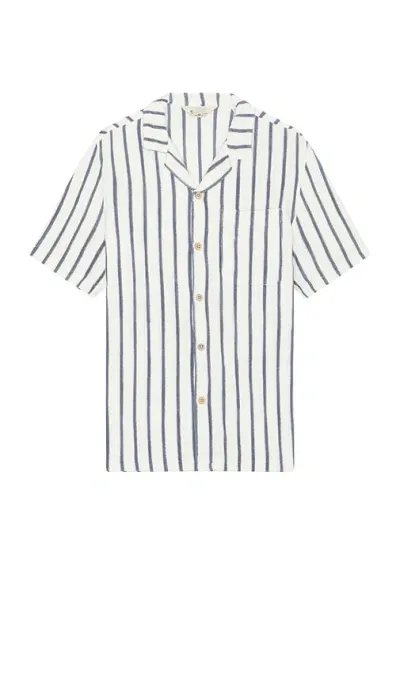 Faherty Short Sleeve Cabana Towel Terry Shirt In Ivory