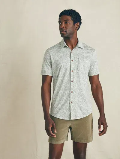 Faherty Short-sleeve Reserve Pima Shirt In Olive Frond