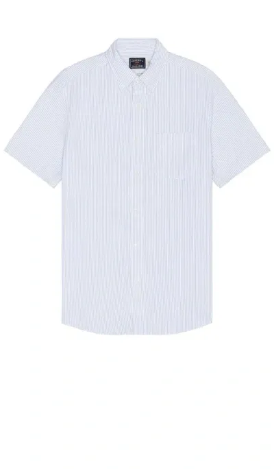 Faherty Short Sleeve Supima Oxford Shirt In 经典条纹款