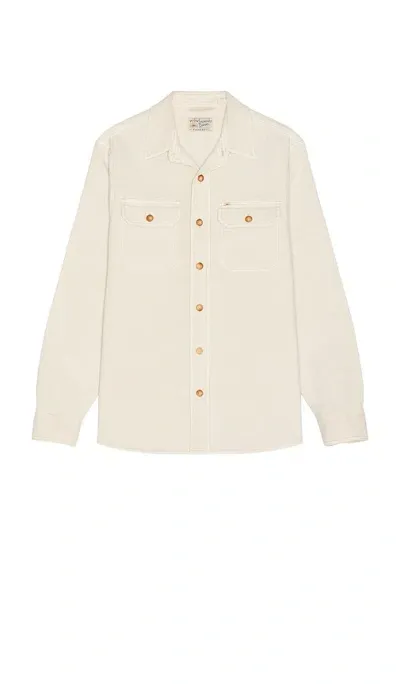 Faherty Sunwashed Shirt Jacket In Sea Salt