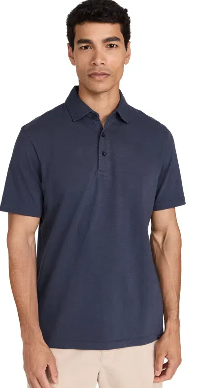 Faherty Sunwashed T-shirt Polo In Dune Navy