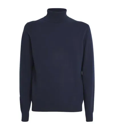 Falke Cashmere Rollneck Sweater In Navy