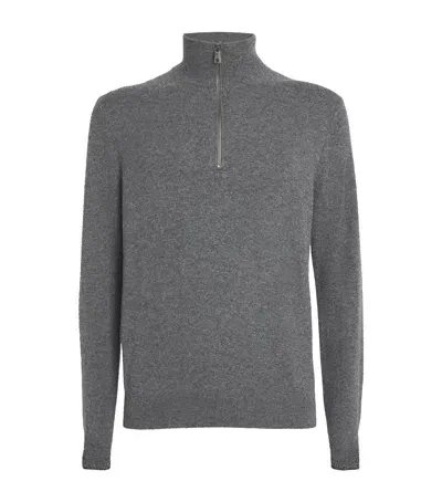 Falke Cashmere Zipped Sweater In Grey