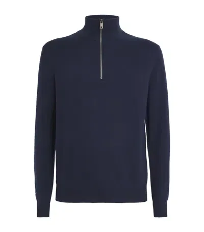 Falke Cashmere Zipped Sweater In Navy