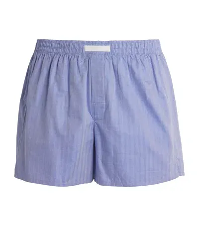 Falke Cotton Boxer Shorts In Blue