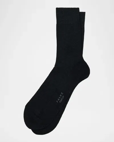 Falke Family Cotton Blend Socks In Anthra Melange