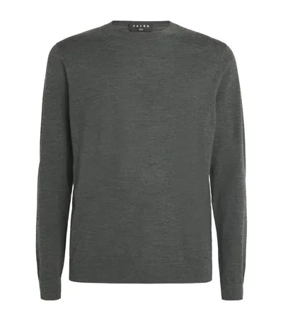 Falke Virgin Wool Crew-neck Sweater In Green