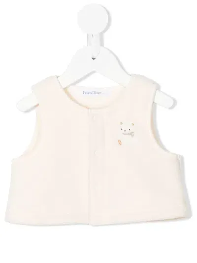 Familiar Babies' Animal-patch Sleeveless Waistcoat In White