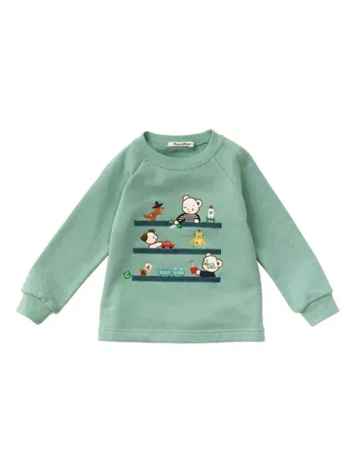 Familiar Kids' Graphic-print Cotton Sweatshirt In Green