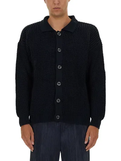 Family First Polo Cardigan In Blue