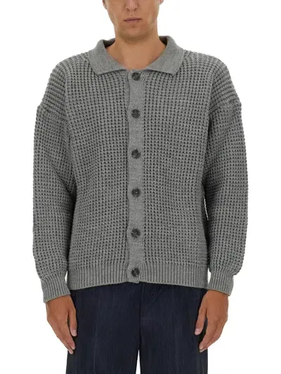 Family First Polo Cardigan In Grey