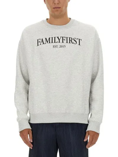 Family First Sweatshirt With Logo In Grey