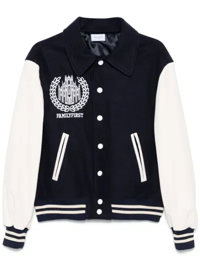 Family First Varsity College Jacket In Blue