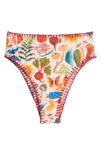 Farm Rio Bright Farm Bikini Bottoms In Bright Farm Beige