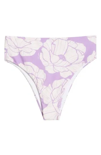 Farm Rio Women's Paula Floral Mid-rise Bikini Bottoms In Paula Floral Lilac