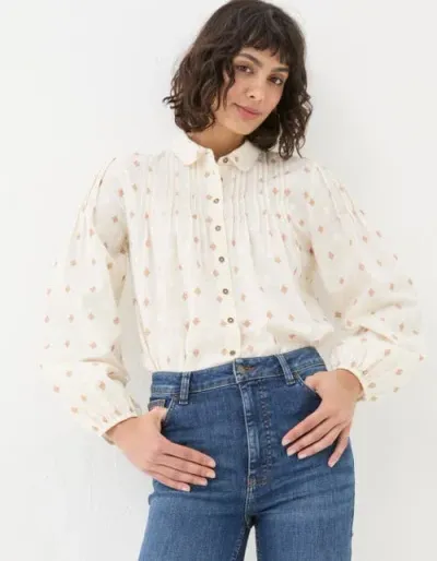 Fatface Elsie Dobby Blouse In Ivory