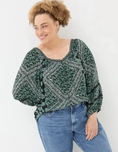 Fatface Plus Size Caitlin Spaced Floral Tunic In Washed Black