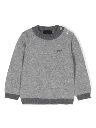 Fay Babies' Embroidered-logo Sweater In Grey