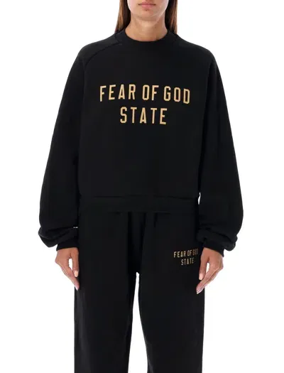 Fear Of God Cropped Sweatshirt In Black