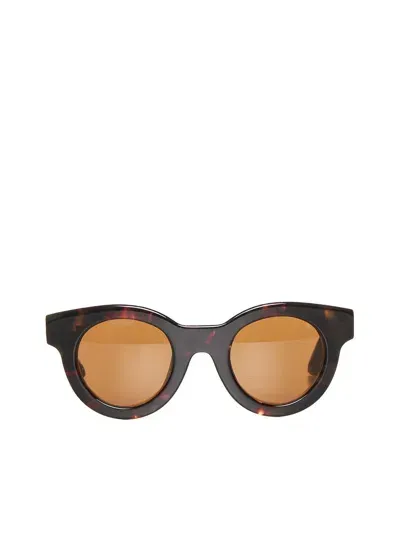 Fear Of God Round Frame Sunglasses In Yellow Tortoise W Brown Lens