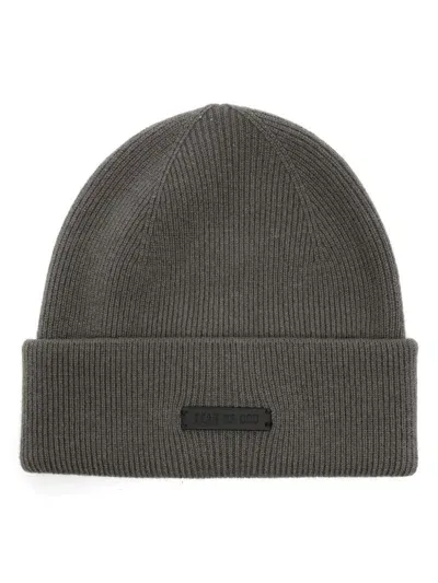 Fear Of God Logo-patch Beanie In Black