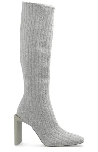 Fear Of God High Knitted Heeled Boots In Grey