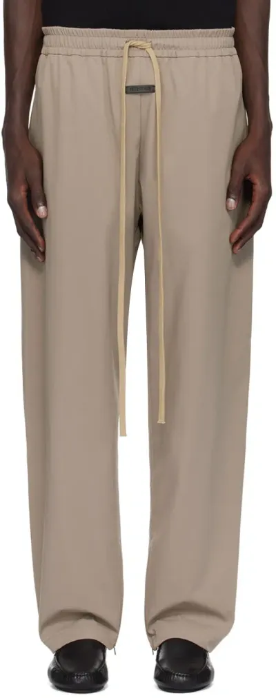 Fear Of God Taupe Nylon Track Pants In Gray