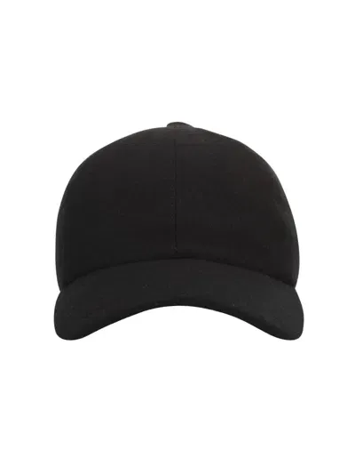 Fedeli Black Cashmere Felt Baseball Hat