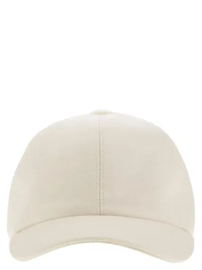 Fedeli Cashmere Baseball Cap In White