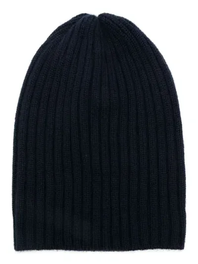 Fedeli Ribbed Beanie In Blue