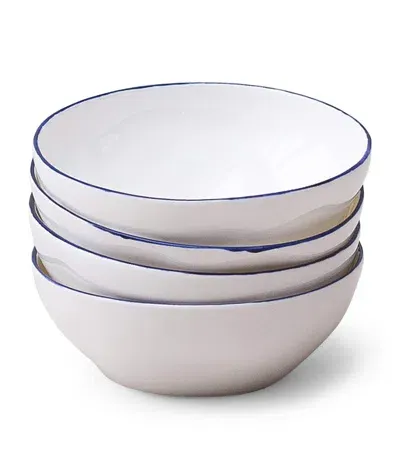 Feldspar Set Of 4 Cobalt Ice Cream Bowls In White