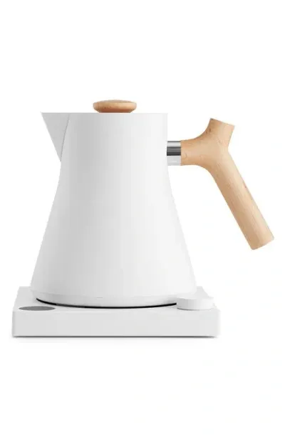 Fellow Corvo Ekg Electric Kettle In Matte White W/maple Accents