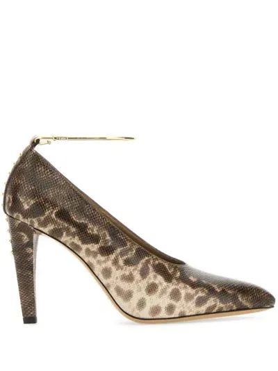 Fendi 95mm  Filo Pumps In Brown