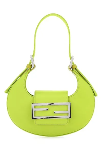 Fendi Acid Green Leather Mini  Cookie Handbag