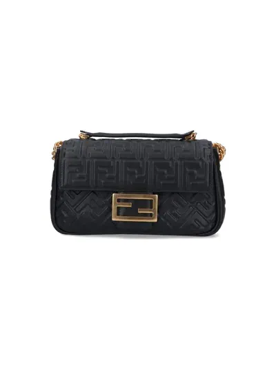 Fendi 'baguette Chain Midi' Bag In Black  