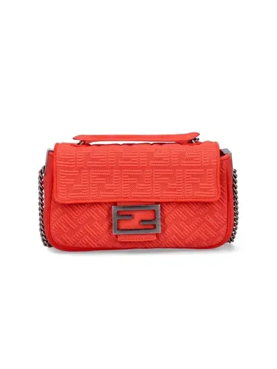 Fendi 'baguette Chain' Midi Bag In Red