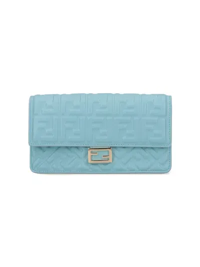 Fendi "baguette" Crossbody Wallet In Blue