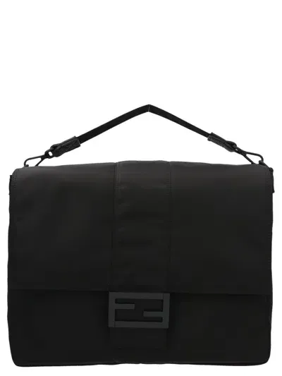 Fendi Nvo - Baguette Messenger Bag Large In Black