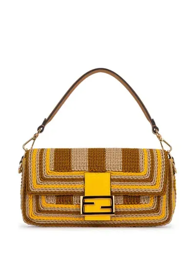 Fendi Baguette Ric Tote Bag In Yellow